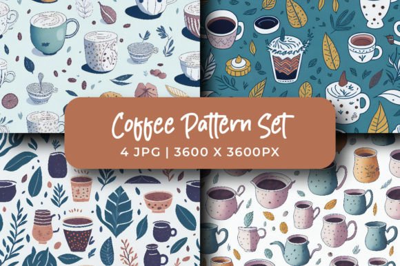 Download Tea &amp; Coffee Pattern Design Set - Coffee pattern Collection