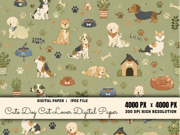 Download Cute Dog Pet Animal Digital Paper - Digital paper Collection